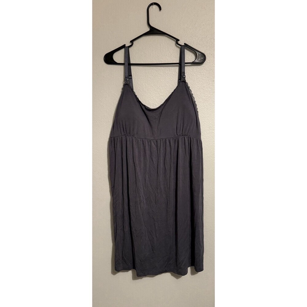 Bump In The Night Maternity Nursing Gown gray Size 2X